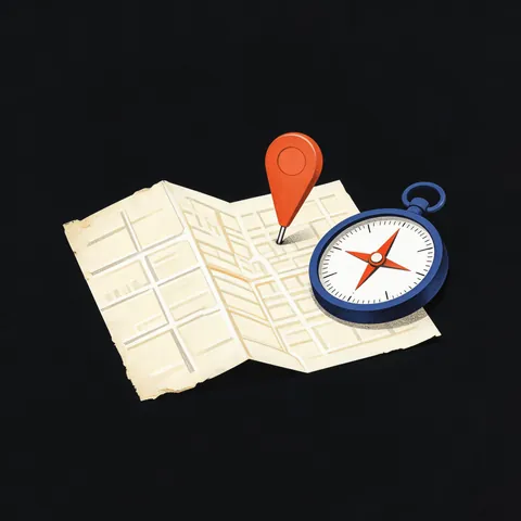 Illustrated map with compass for Shenzhen navigation