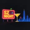 Illustrated Shenzhen night bar scene