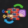 Illustrated firewall with a key and Google, Instagram logos — accessing blocked apps in China
