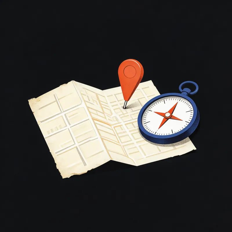 Illustrated street map and compass for navigating Shenzhen without Google Maps