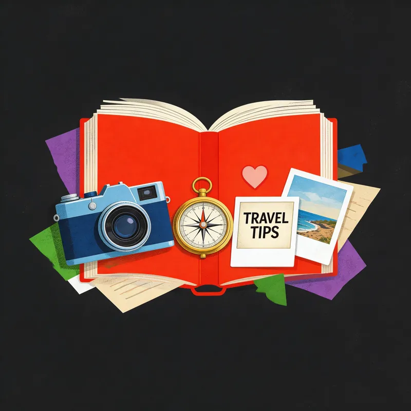 Illustrated travel tips book with compass — fixing common problems in Shenzhen